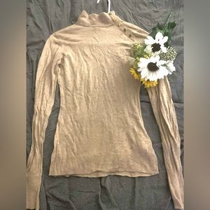 Tan long sleeve shirt with buttons,size small